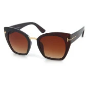 Di Caprio DC2167BRWN Kahverengi Bold Cat Eye Kadın Güneş Gözlüğü - 1