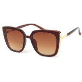 Di Caprio DC3151BRWN Kahverengi Gold Kare Model Cat Eye Kadın Güneş Gözlüğü - 1