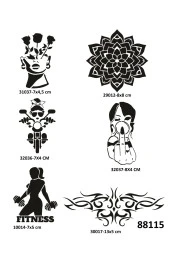 Çılgın Kızlar 6 Adet Geçici Dövme Şablonu Spreysiz Sadece Stencil - 1