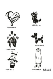Çocuksu Modeller 6 Adet Geçici Dövme Şablonu Spreysiz Sadece Stencil - 1