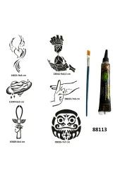 Mistik Zaman Geçici Dövme Yapma Seti Siyah Kına ve Fırça Hediyeli - 1