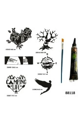 Kamp ve Doğa Geçici Dövme Yapma Seti Siyah Kına ve Fırça Hediyeli thumbnail 1