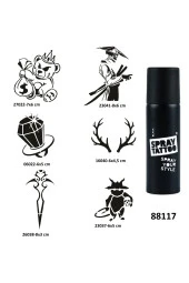 Çocuksu Modeller Spray Tattoo Geçici Dövme Yapma Seti Sprey Dövme Kiti thumbnail 1