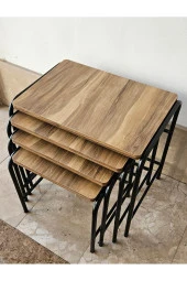 Aslanstore Sehpa - Stand Siyah Metal Ceviz Tapla - 1