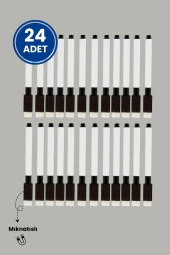 24'lü Siyah Renk Tahta Kalemi Seti, Statik Akıllı Kağıt Kalemi, Beyaz Yazı Tahtası Kalemi thumbnail 1