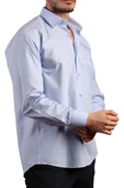 Mavi Rahat Kesim Cepli Uzun Kol Regular Fit Erkek Gömlek  - 150-5 - 3