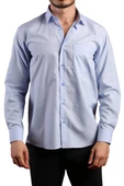 Mavi Rahat Kesim Cepli Uzun Kol Regular Fit Erkek Gömlek  - 150-5 - 1