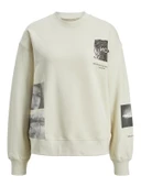 JJXX Bisiklet Yaka Beyaz Kadın Sweatshırt 12217323 thumbnail 1