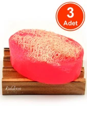 Kabak Lifli El Yapımı Doğal Gül Yağı Sabunu 120 G x 3 Adet thumbnail 1