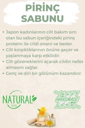 Kabak Lifli El Yapımı Doğal Ballı Pirinç Sabunu 120 G x 3 Adet thumbnail 4