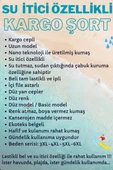 Siyah Büyük Beden Kargo Cepli Uzun Model Su İtici Özellikli Düz Renk Erkek Plaj Deniz Şort - 444-Siyah - 3