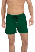 Yeşil Su İtici Özellikli Düz Renk Basic Erkek Plaj Deniz Şort Mayo - 301-Yeşil thumbnail 6