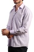 Lila Rahat Kesim Cepli Uzun Kol Regular Fit Erkek Gömlek  - 150-6 thumbnail 2