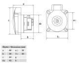 Bemis IP44 Monofaze Plastik Pano Priz Yatay Giriş 1x16A BY8-1402-2700 - 3