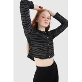 ALEXANDERGARDI Düğmeli Ince Hırka, Siyah (B20-159201) - 3