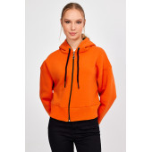 ALEXANDERGARDI Kapüşonlu Şardonlu Crop Hırka (B23-31303) - 4