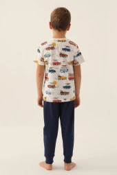 Rolypoly Erkek Çocuk Krem Kısa Kol Pijama Takımı 3358 - 3