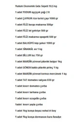 YUDUM Ekonomik Ramazan Kumanyası 18 Parça - 2