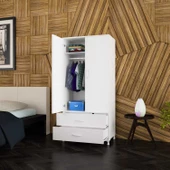 Modilayn ADEN Gardrop 2 Kapak 2 Çekmeceli- Geniş- Derin Ölçü- Lükens Ayaklı Base - 2