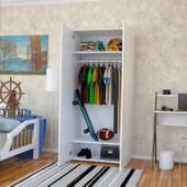 Modilayn MİDİLLİ 80x170x44 cm Gardrop 2 Kapaklı, Derin- Ölçü- Lükens Ayaklı - 2