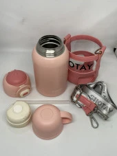 Double Drink - Double Cover 520 ml matara yeşil  ST-8815 thumbnail 2