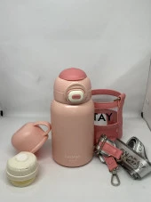 Double Drink - Double Cover 520 ml matara yeşil  ST-8815 thumbnail 3