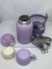 Double Drink - Double Cover 520 ml matara yeşil  ST-8815 thumbnail 7