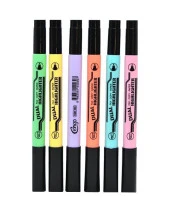 Cengo Çift Taraflı Highlighter Fosforlu Kalem Pastel Renkler 6lı Set - 2