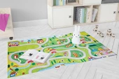 Çocuk Halısı ve Bebek Halısı Yıkanabilir Kaymaz Taban Yeşil Dijital Baskı Halı HC021 - 5