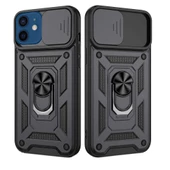 Apple iPhone 12 Mini Uyumlu Kızaklı Kamera Korumalı Tank Kılıf thumbnail 1