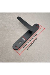 Kaira Mat Siyah Zamak Aynalı Oda Kapı Kolu 1 Takım KOLDOOR thumbnail 2