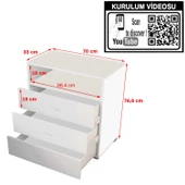 MODİLAYN DENİZ Geniş 3 Çekmeceli Şifonyer - 6