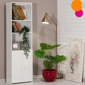 Modilayn PERA 5 Raflı Kapaklı Kitaplık, Kütüphane Ofis Dosya Evrak Kiler Düzenleyici Raflı Dolap - 3