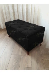 Aldagelsin Lüks Sandıklı Kapitoneli Ayakucu Puf Bench 90 Cm Ceviz Ayak - 1