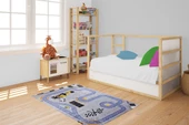 Çocuk Halısı ve Bebek Halısı Yıkanabilir Kaymaz Taban Araba Desenli Gri Dijital Baskı Halı HC023 - 4