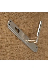 Can Aynalı Nikel Saten Yale Çelik Kapı Kolu Sağ Basar Tek Yön thumbnail 3