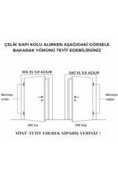 Can Aynalı Nikel Saten Yale Çelik Kapı Kolu Sağ Basar Tek Yön thumbnail 5