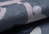 Çocuk Halısı ve Bebek Halısı Yıkanabilir Kaymaz Taban Figürlü Gri Pembe Dijital Baskı HC026 - 4