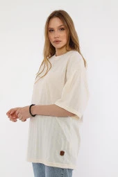 ALEXANDERGARDI Ekru Pamuklu Oversize T-shirt thumbnail 2