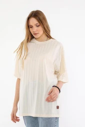 ALEXANDERGARDI Ekru Pamuklu Oversize T-shirt thumbnail 3