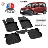 VW Caddy 4D Araca Özel Havuzlu Kauçuk Paspas 2004-2019 - 1