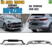 S-Dizayn Kia Sportage Ön ve Arka Tampon Koruma Difüzör Seti 2019-2021 A+ Kalite - 1