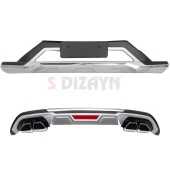 S-Dizayn Hyundai Tucson Ön ve Arka Tampon Koruma Difüzör Seti 2019-2021 A+ Kalite - 2