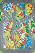 Çocuk Halısı ve Bebek Halısı Yıkanabilir Kaymaz Taban Figürlü Gri Renkli Dijital Baskı Halı HC040 - 1