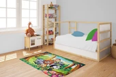 Çocuk Halısı ve Bebek Halısı Yıkanabilir Kaymaz Taban Figürlü Yeşil Dijital Baskı Halı HC042 - 5