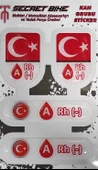 Secret Bike Türk Bayraklı Motosiklet Ve Kask Kan Grubu Sticker A Rh (-) Negatif - 2