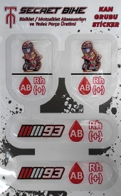 Secret Bike Kırmızı Motosiklet Ve Kask Kan Grubu Sticker AB Rh (+) Pozitif - 2