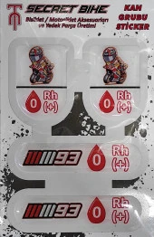 Secret Bike Kırmızı Motosiklet Ve Kask Kan Grubu Sticker 0 Rh (+) Pozitif - 2