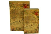 Kutu Kitap Harita 2'li Set Dekoratif Hediyelik - 1
