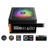 GAMDIAS KRATOS E1-600, 600W, RGB, GAMING, ATX, Power Supply PSU - 1